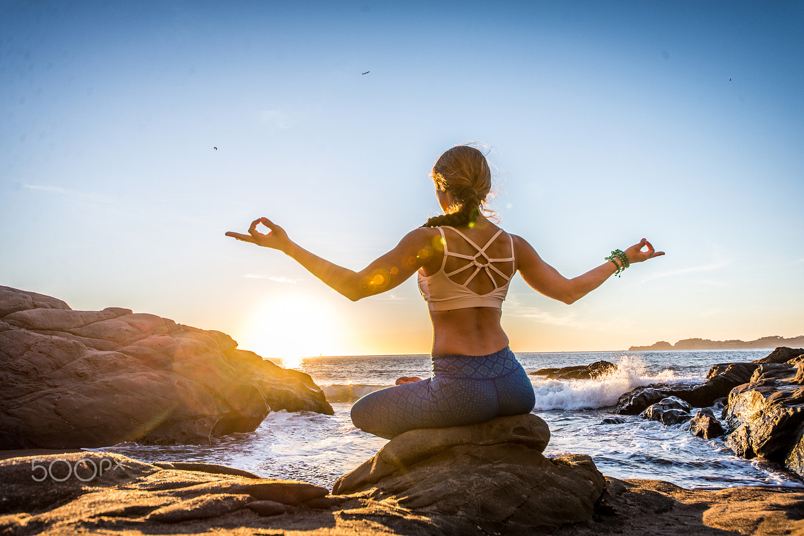 Nikon D610 sample photo. Woman doing yoga on the beach photography