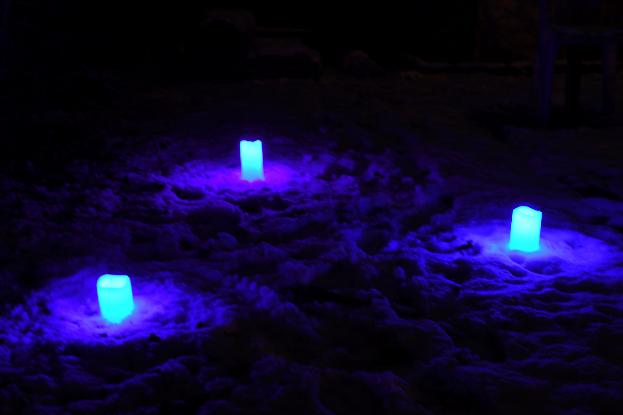 Nikon D500 sample photo. Bougies led sur la neige photography