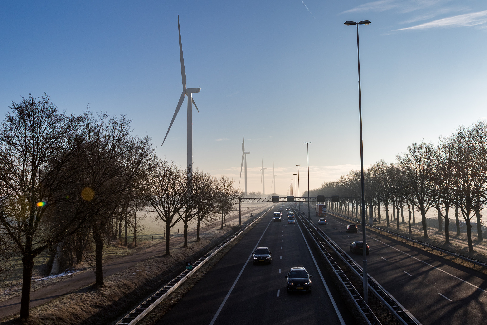 Canon EF 24-70mm F2.8L USM sample photo. Winter morning windmills photography