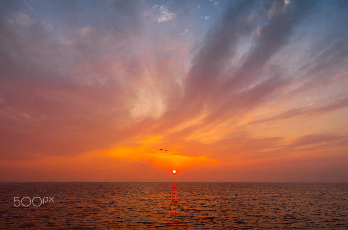 Pentax K-5 + Pentax smc DA 16-45mm F4 ED AL sample photo. Sunset on marano's lagoon photography