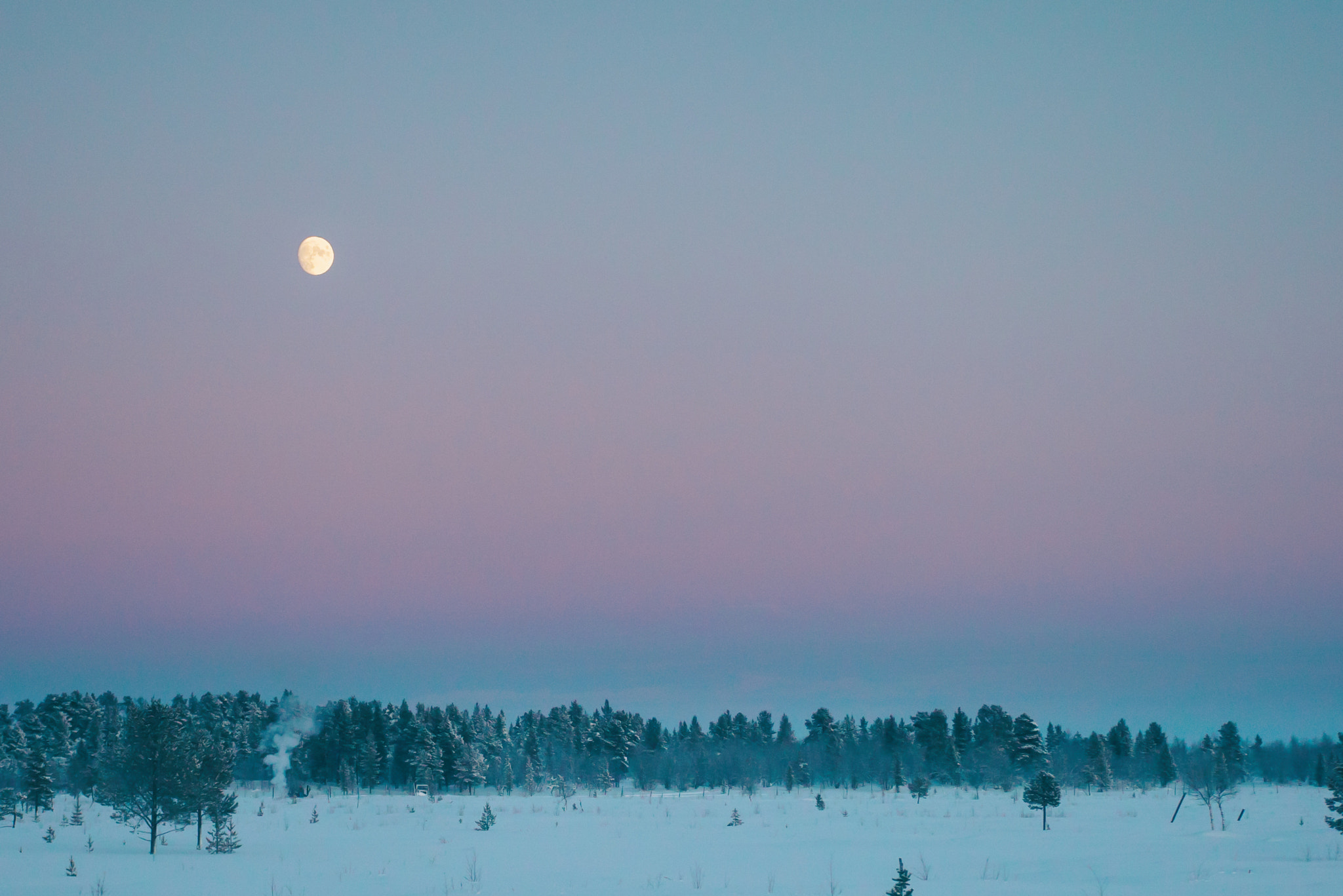 Sony a7S II sample photo. Arctic moon dusk photography