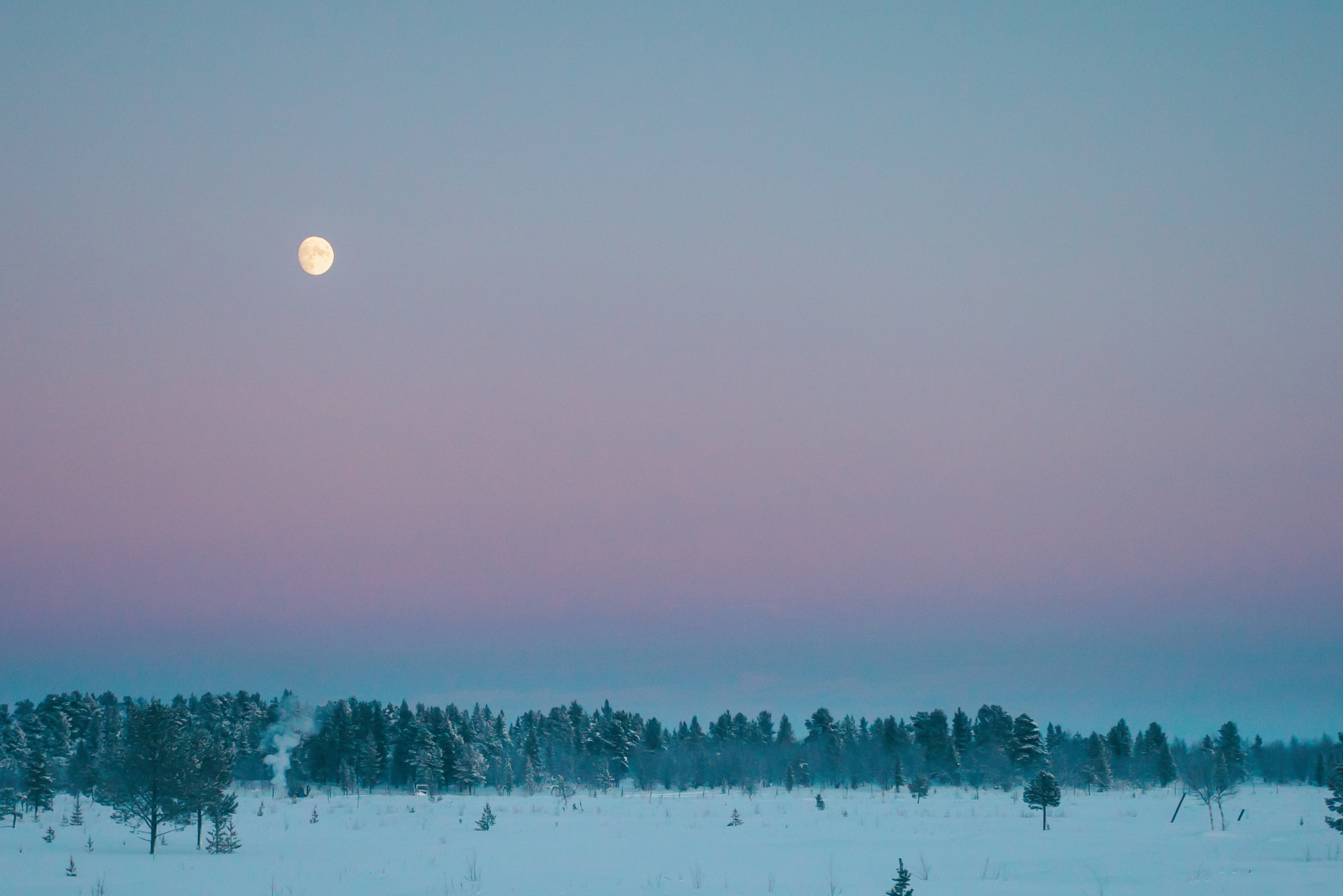 Sony a7S II + Tamron 18-270mm F3.5-6.3 Di II PZD sample photo. Arctic moon dusk photography