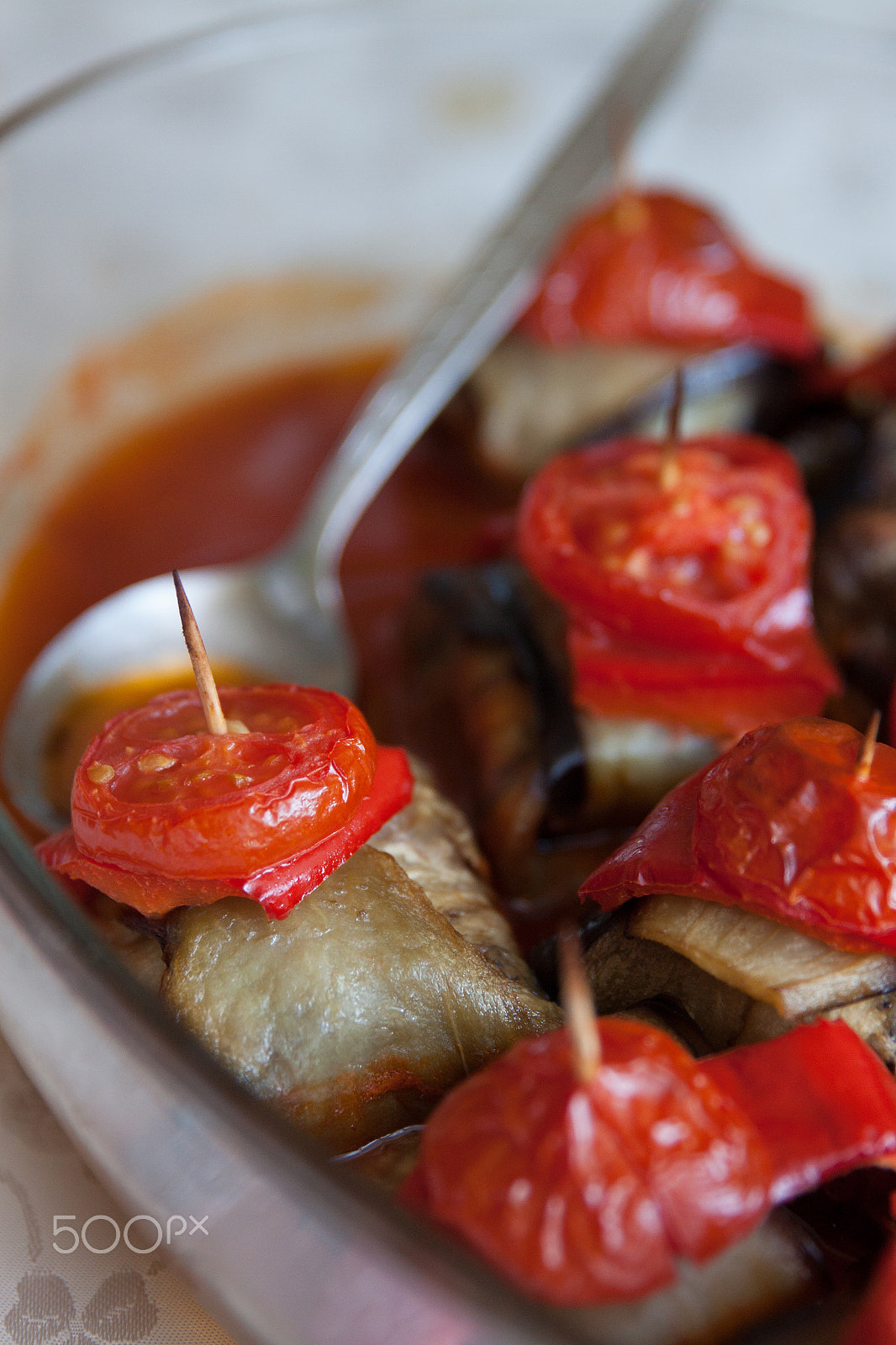 Canon EOS 50D + Canon EF 24-70mm F2.8L II USM sample photo. Cooking kebab with eggplant and tomato photography