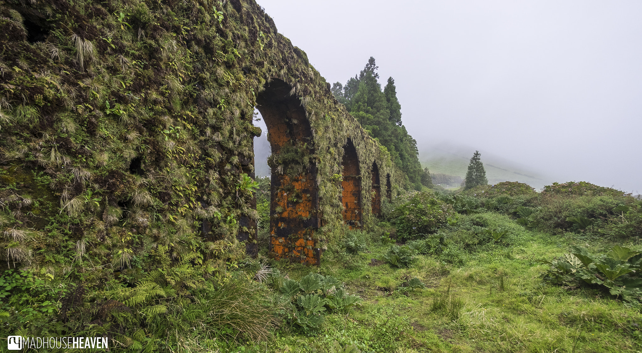 Olympus OM-D E-M1 + Olympus M.Zuiko Digital ED 7-14mm F2.8 PRO sample photo. Misty aqueduct photography