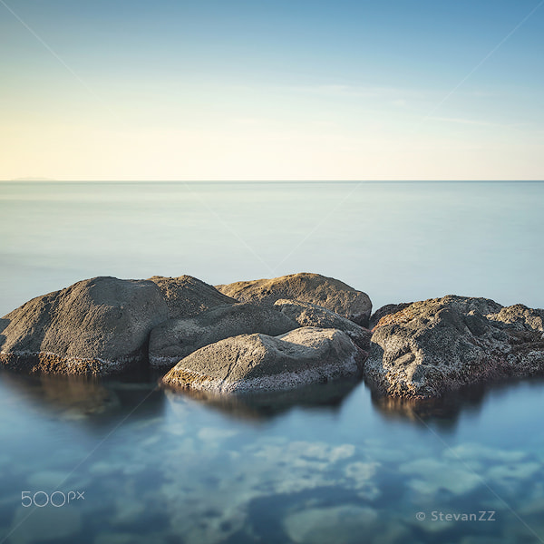 Sony a7R II sample photo. Rocks and sea in zen style. photography