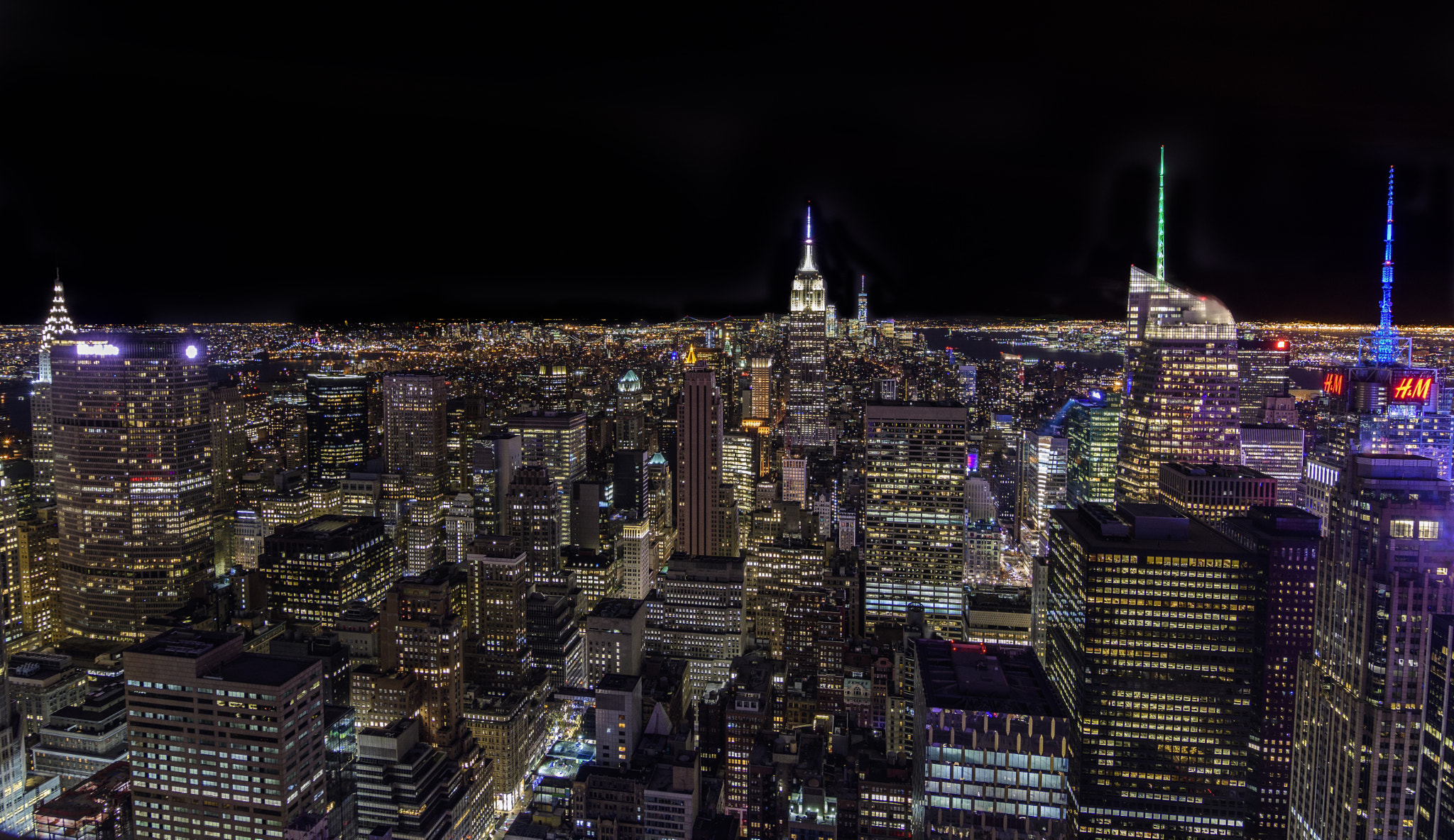 Nikon D500 sample photo. New york night skyline final crop photography
