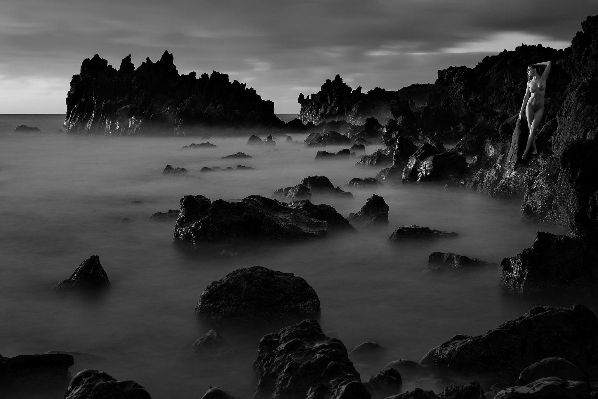 Nikon AF-S Nikkor 58mm F1.4G sample photo. Surreal landscape b&w photography