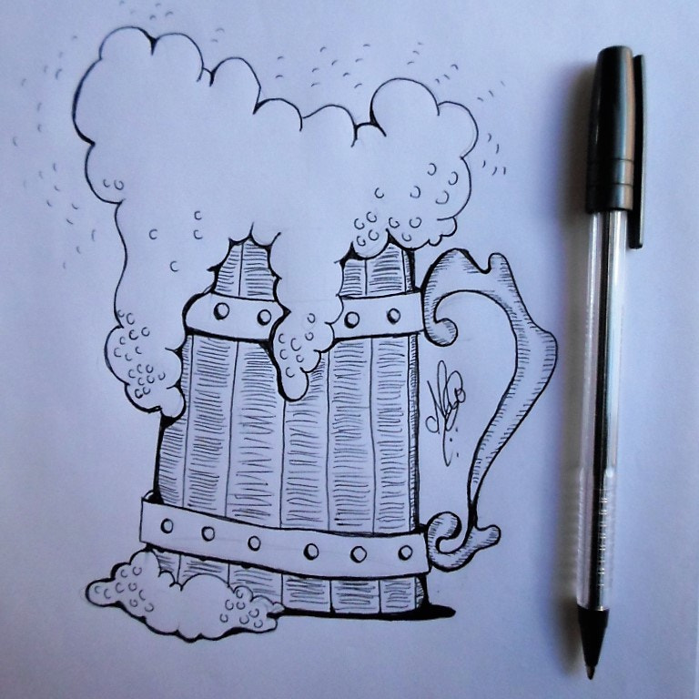 Samsung ST66 / ST68 sample photo. Beer - pen drawing photography