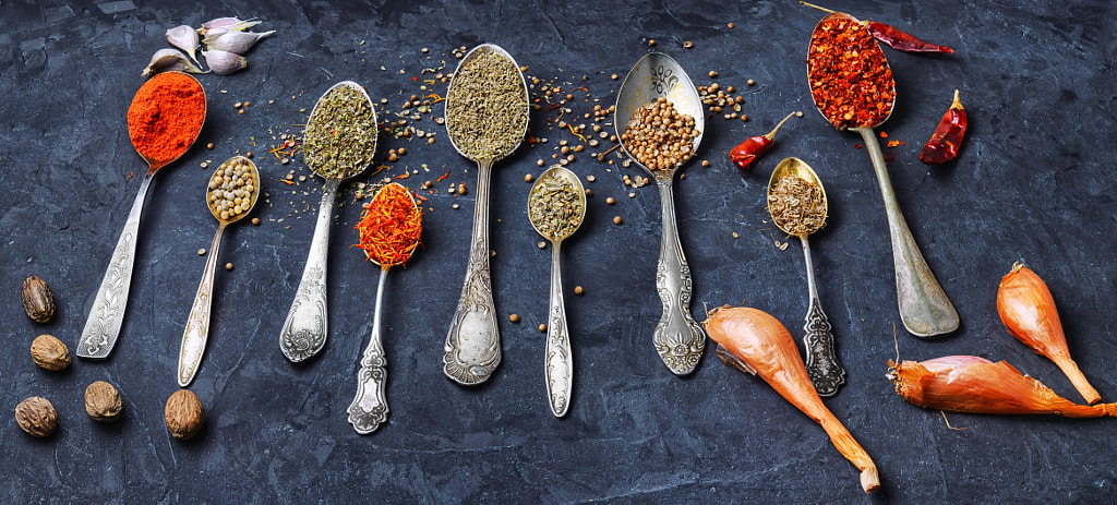 banner with hot spices by Mykola Lunov on 500px.com