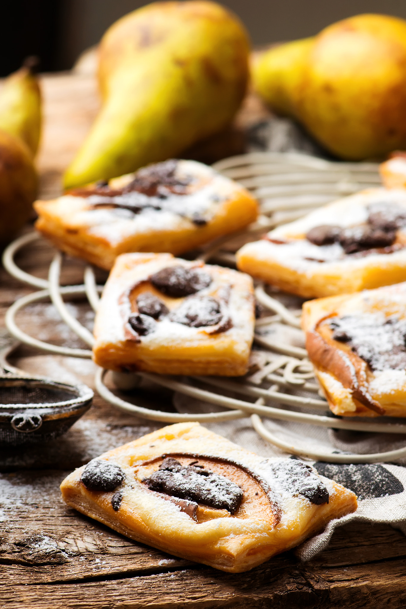 Nikon AF-S Micro-Nikkor 105mm F2.8G IF-ED VR sample photo. Pear chocolate cream cheese danishes. photography
