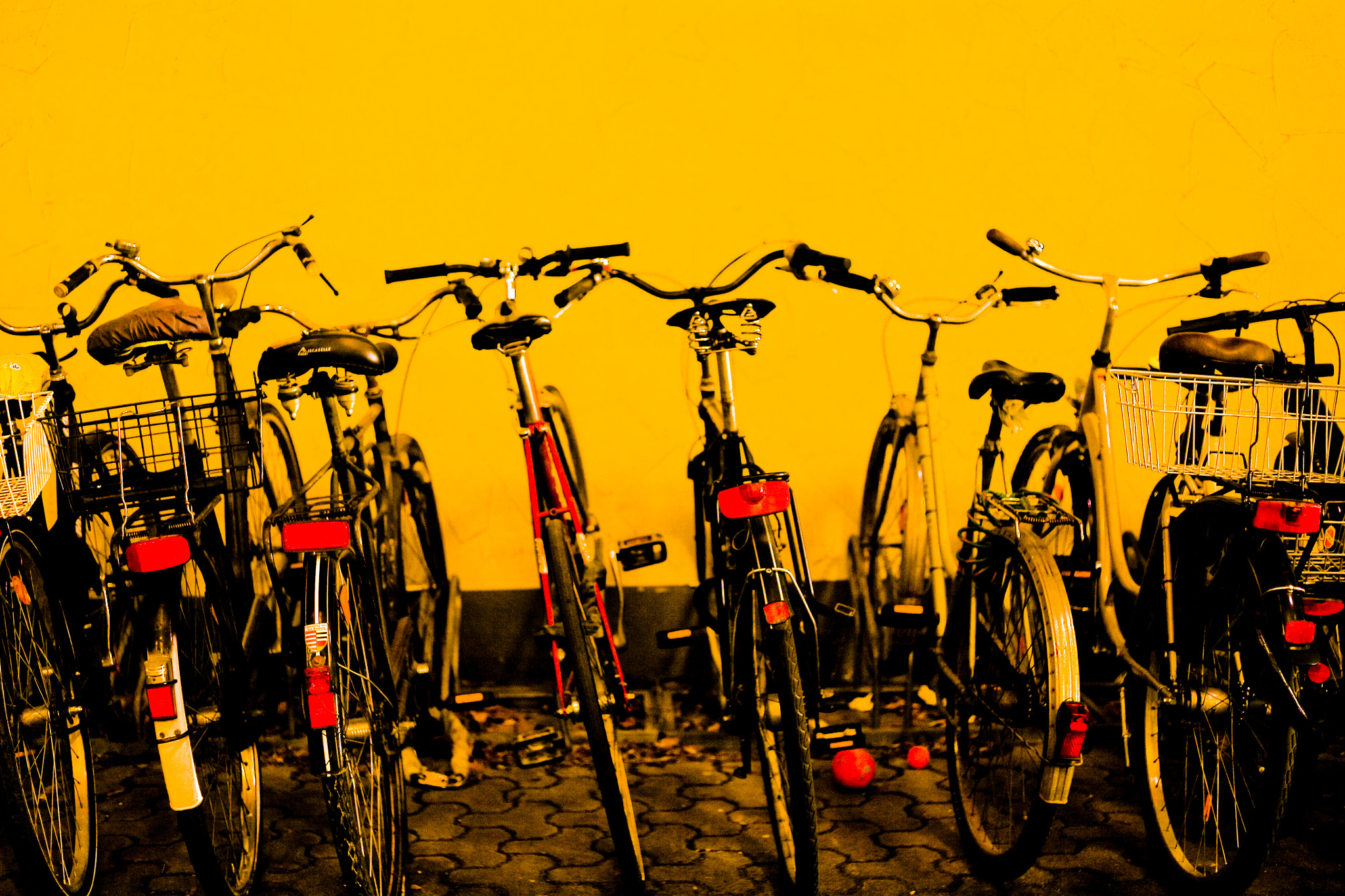 Canon EOS 5D + Canon EF 50mm f/1.8 sample photo. Bikes at night photography