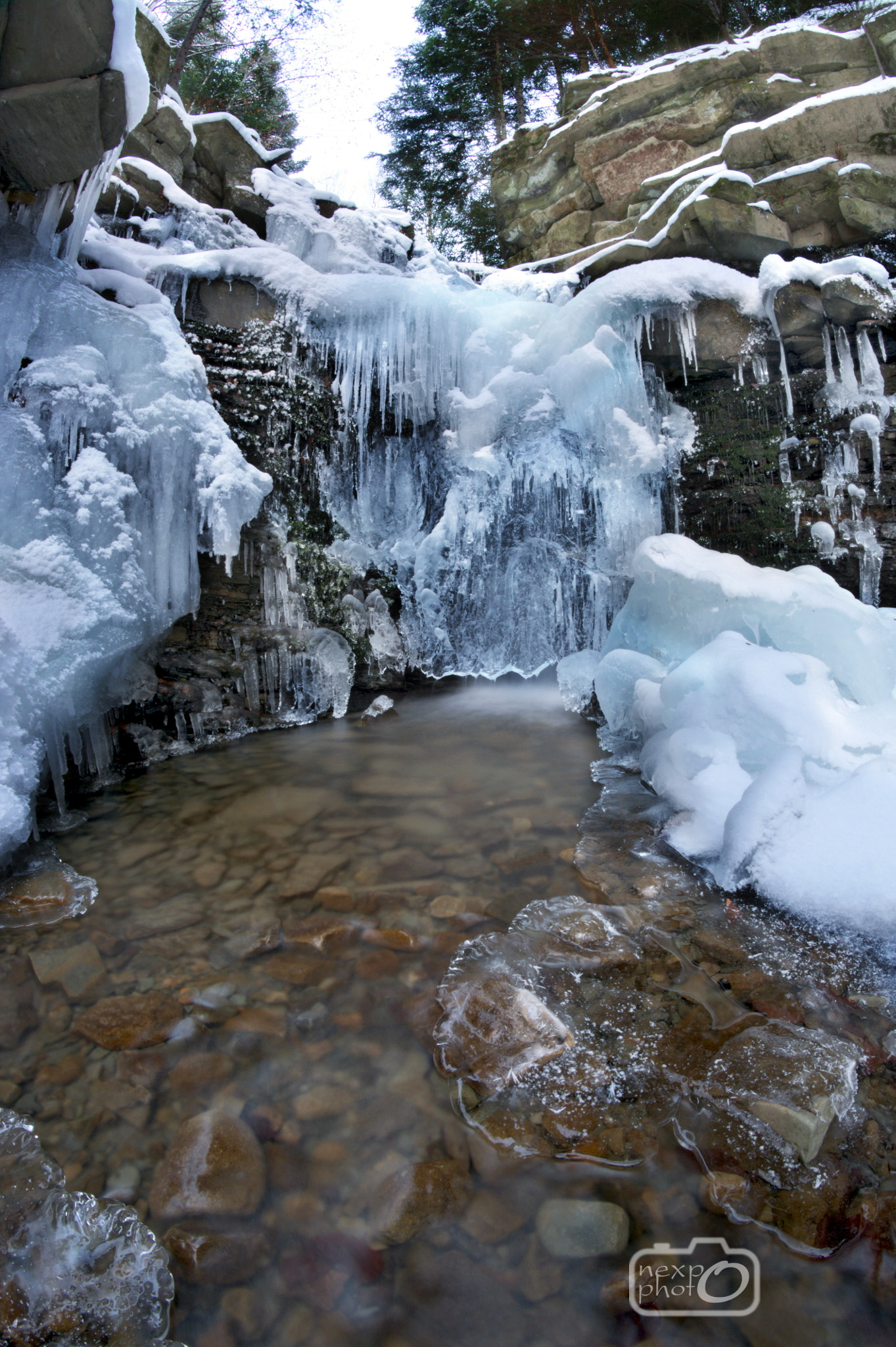 Nikon D7100 + Manual Lens No CPU sample photo. Frozen waterfall - mosorczyk photography