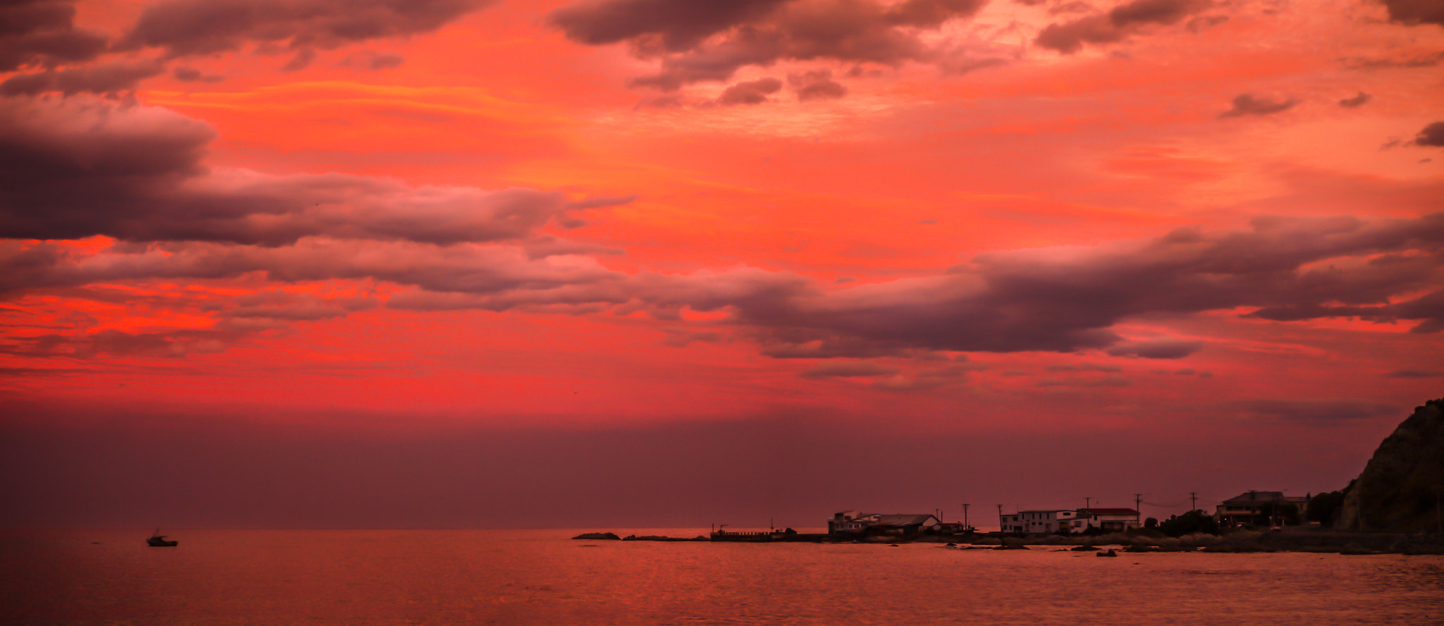 Panasonic Lumix DMC-G2 sample photo. Kaikoura red sunset photography