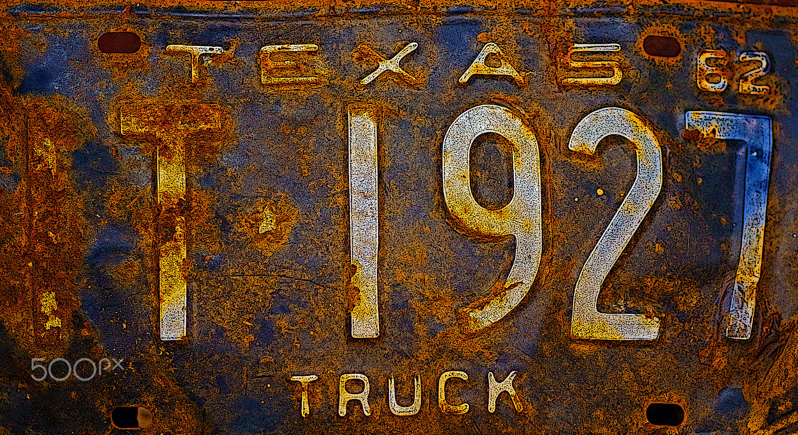 Pentax K-70 sample photo. Texas truck plate photography