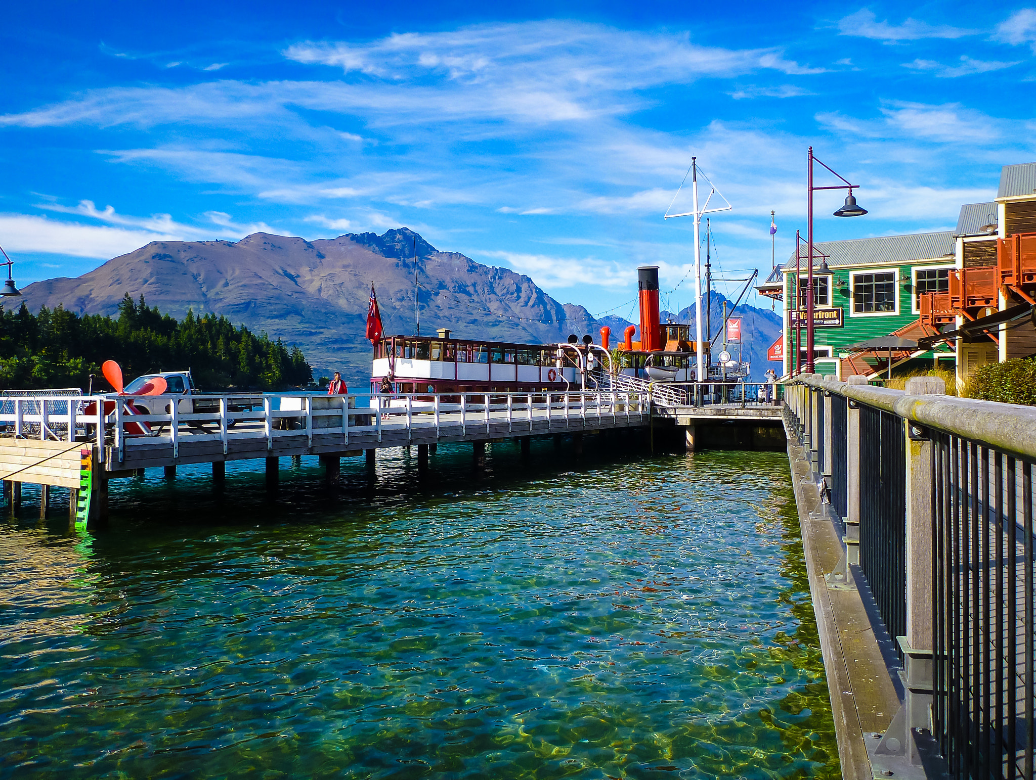 Panasonic DMC-FT3 sample photo. Steamer wharf, queenstown photography