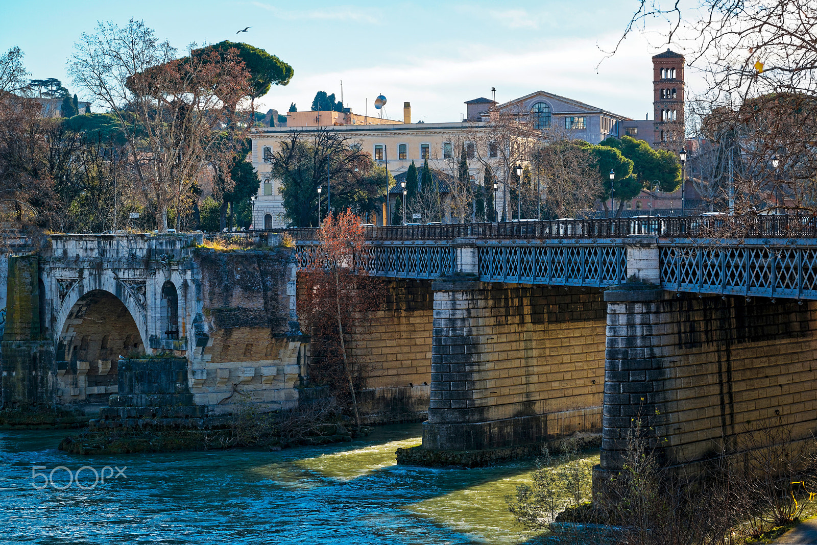 Sigma 105mm F2.8 EX DG OS HSM sample photo. Bridges over the tiber in roma photography