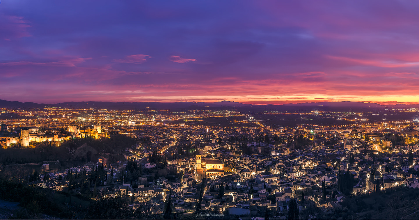 Nikon D610 + Nikon AF-S Nikkor 28mm F1.8G sample photo. Sunset in granada, the city of dreams ... photography
