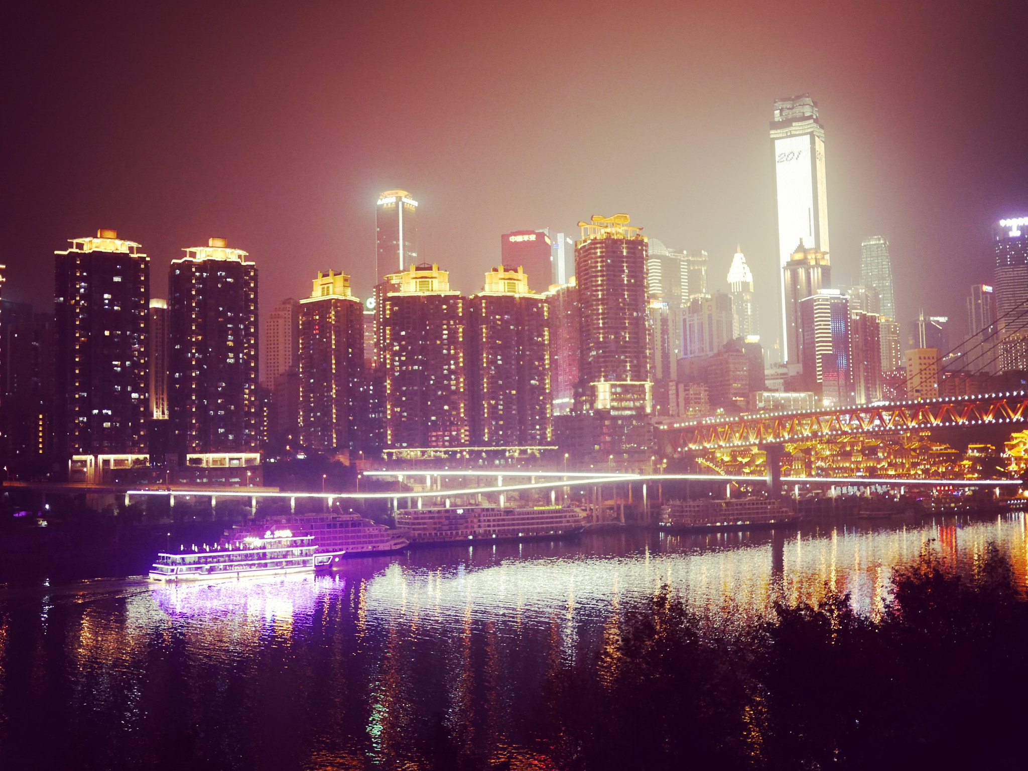 Panasonic Lumix DMC-G6 + NO-ACCESSORY sample photo. Night view of jailin river chongqing china photography