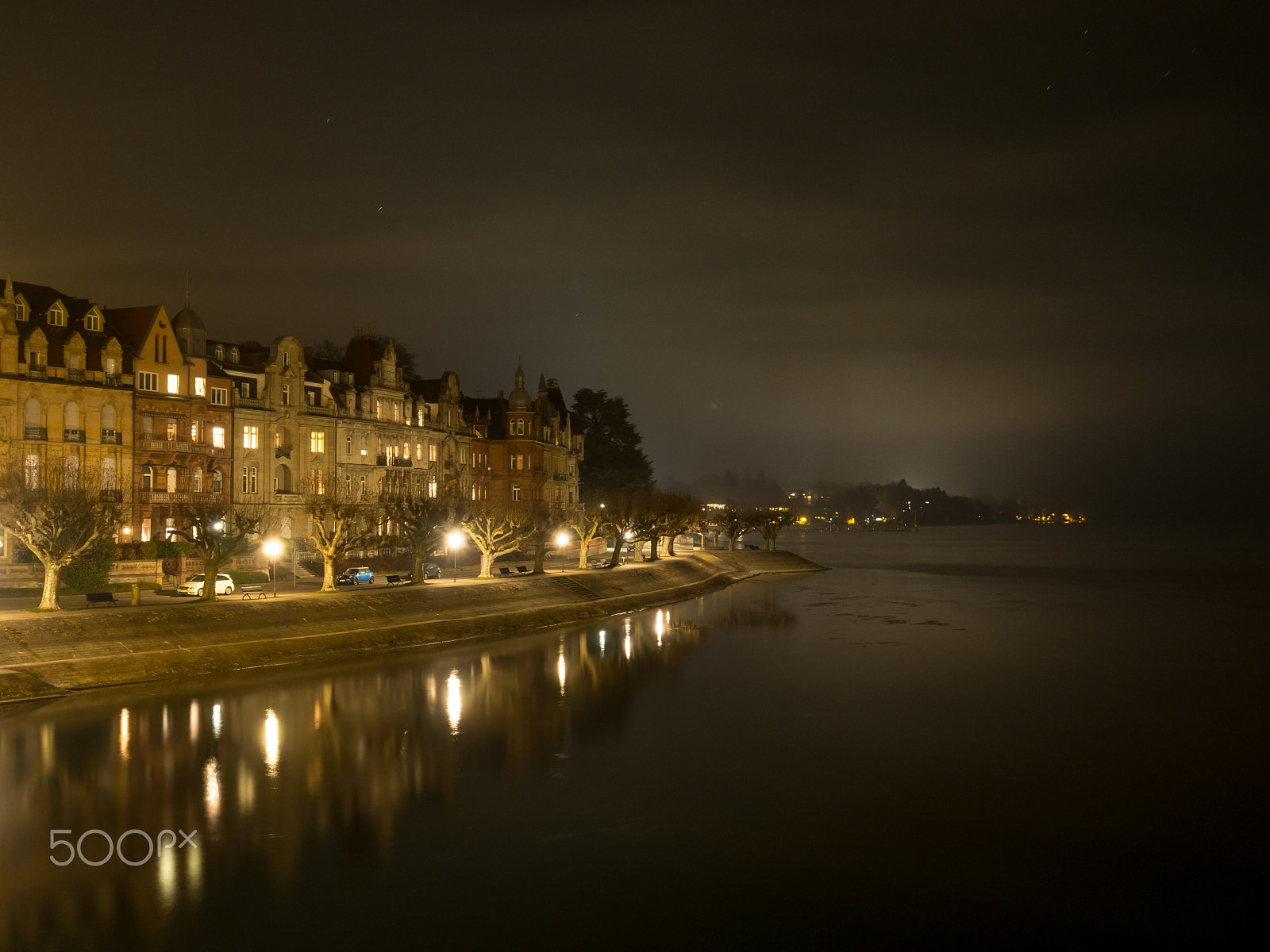 Olympus M.Zuiko Digital 14-42mm F3.5-5.6 II R sample photo. Lake constance at night photography