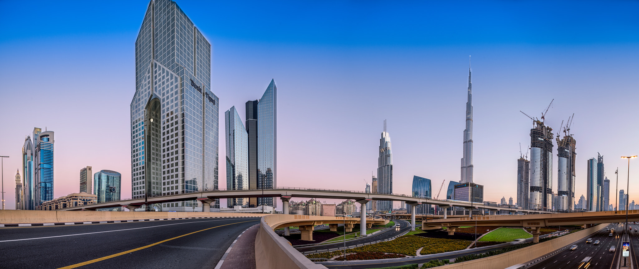 Nikon D810 + Nikon PC-E Nikkor 24mm F3.5D ED Tilt-Shift sample photo. Sheikh zayed road @ sunset ! photography