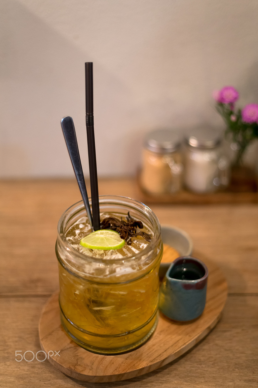 Canon EOS-1D X sample photo. Iced tea on wooden background photography