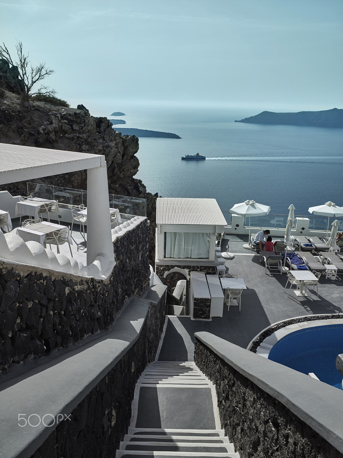 Phase One IQ160 sample photo. Landscape of santorini island, fira, cyclades, greece photography