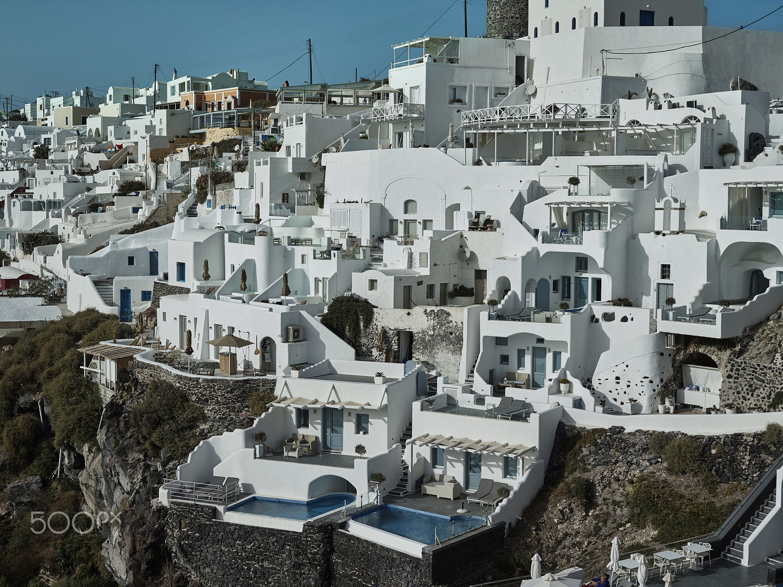 Phase One IQ160 sample photo. Landscape of santorini island, fira, cyclades, greece photography