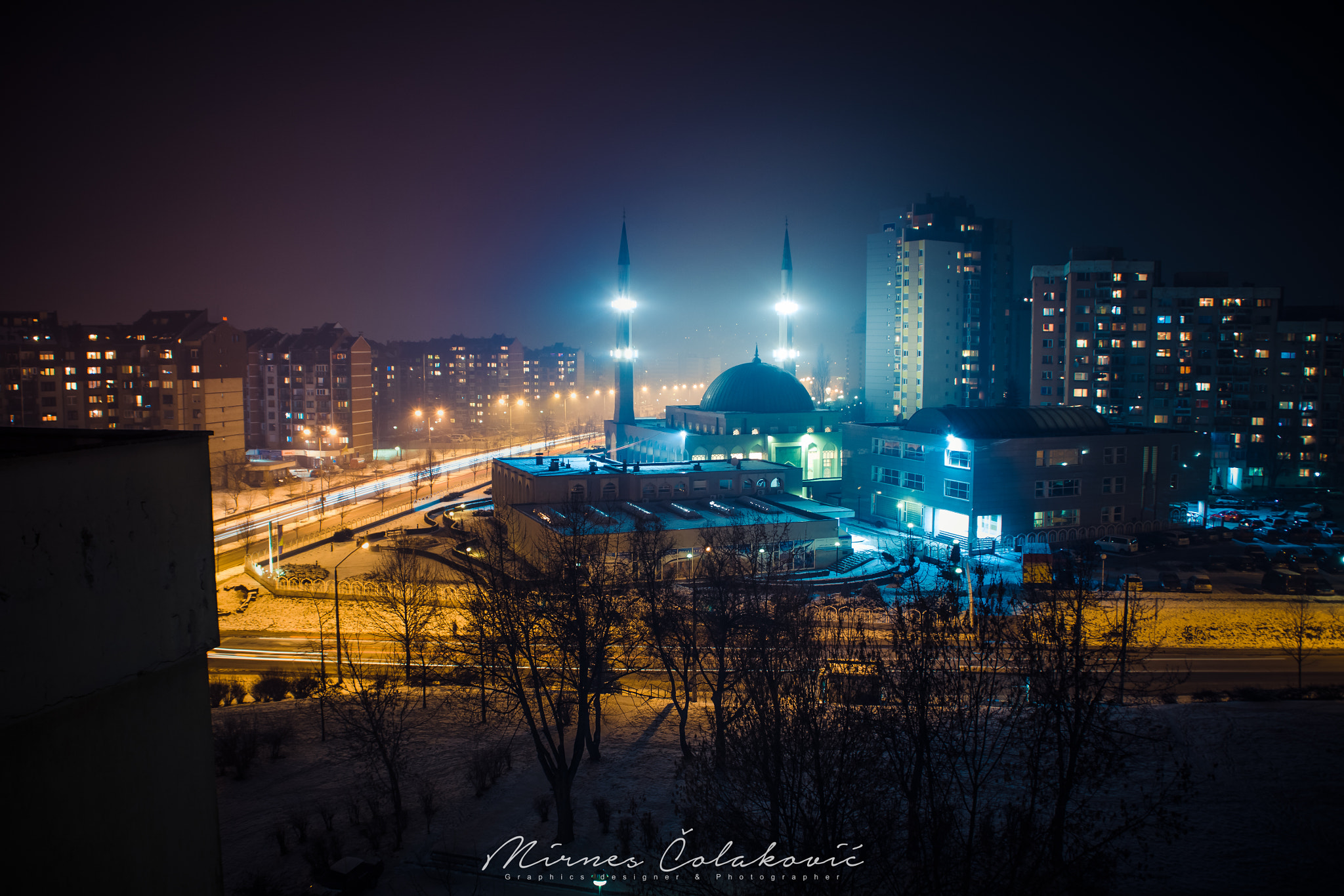 Canon EOS 50D + Tamron AF 18-200mm F3.5-6.3 XR Di II LD Aspherical (IF) Macro sample photo. Mosque in sarajevo at night photography