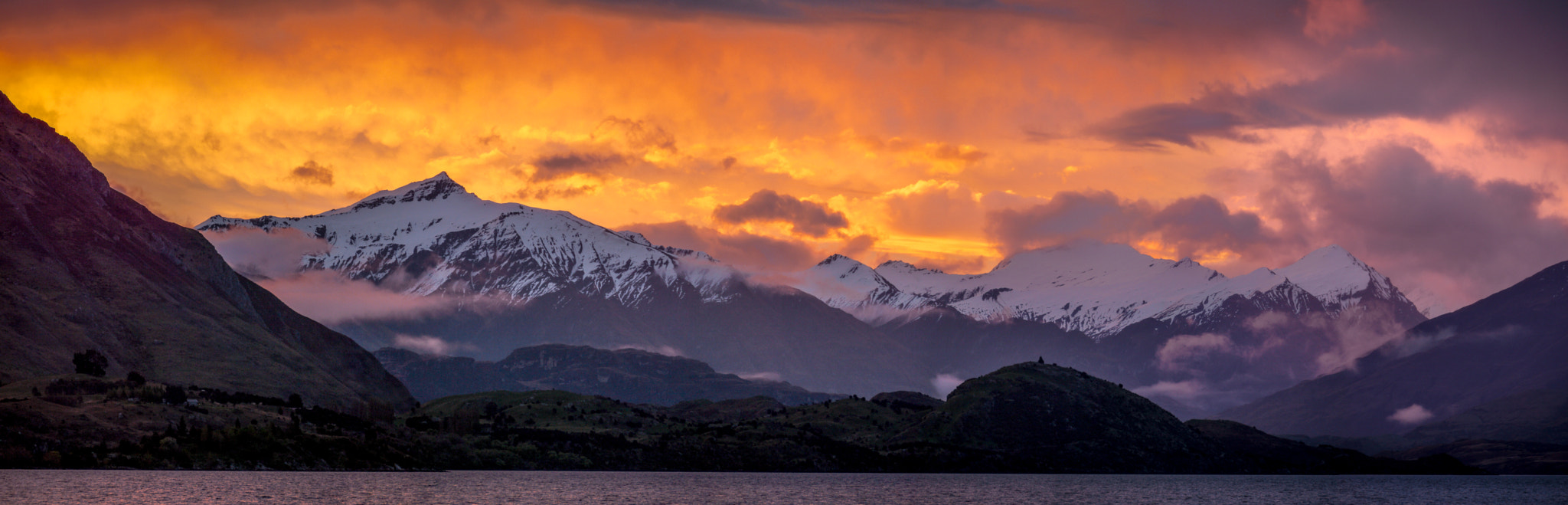 Panasonic Lumix G Vario 45-200mm F4-5.6 OIS sample photo. Sunset lake wanaka photography