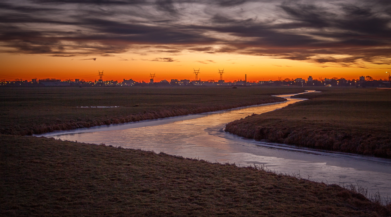 Canon EF-S 18-55mm F3.5-5.6 II sample photo. Dutch winter sunset photography