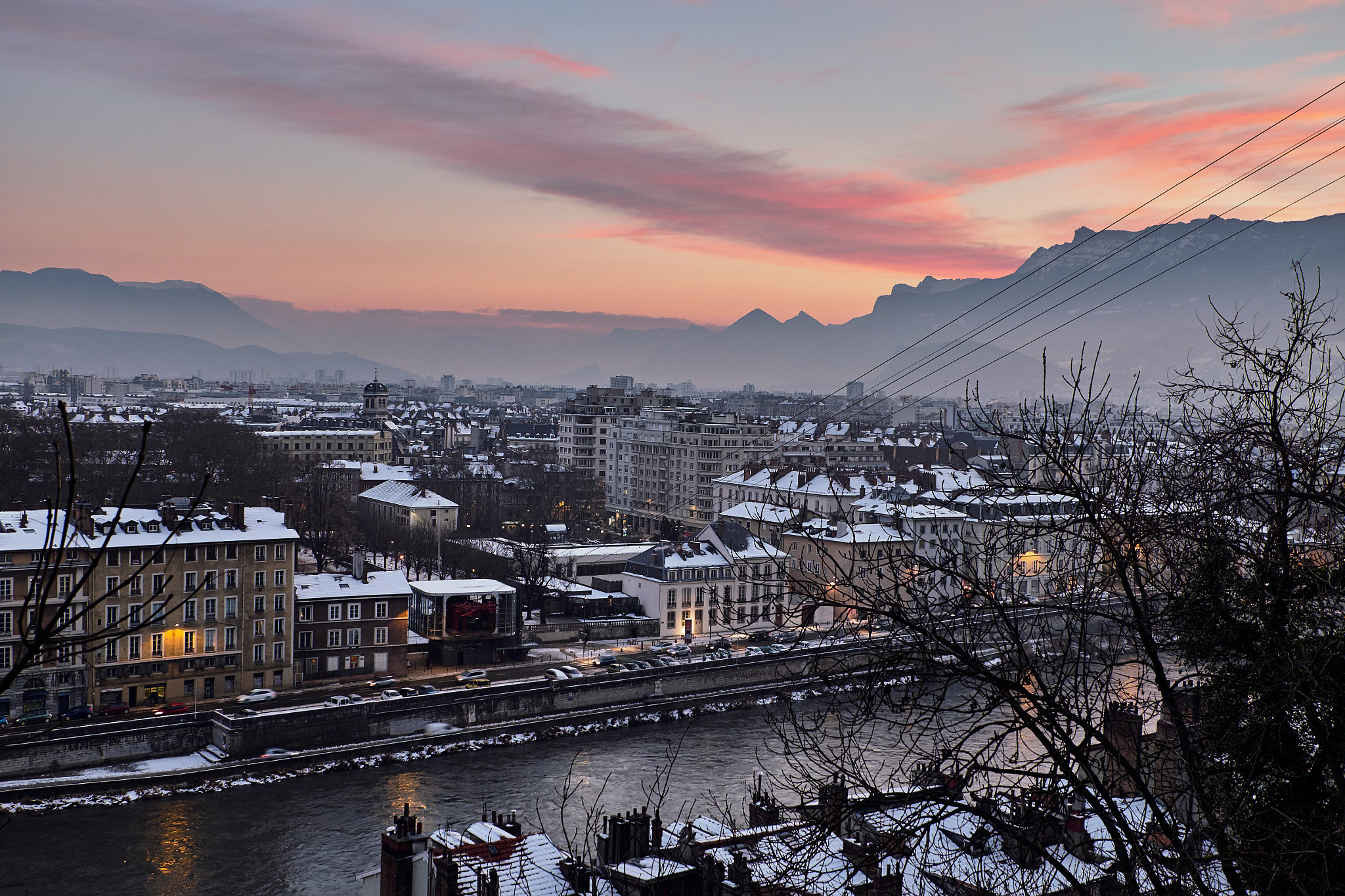 Fujifilm XC 16-50mm F3.5-5.6 OIS sample photo. Grenoble sunset photography