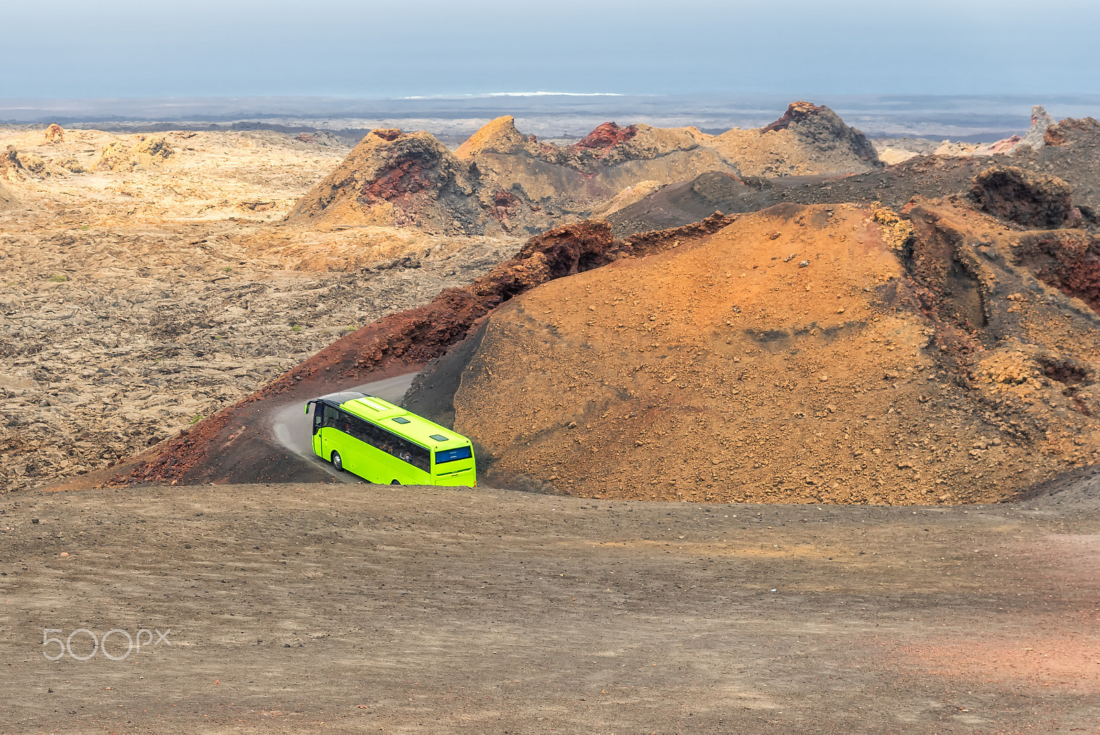 Pentax K-3 sample photo. Green coach bus. photography