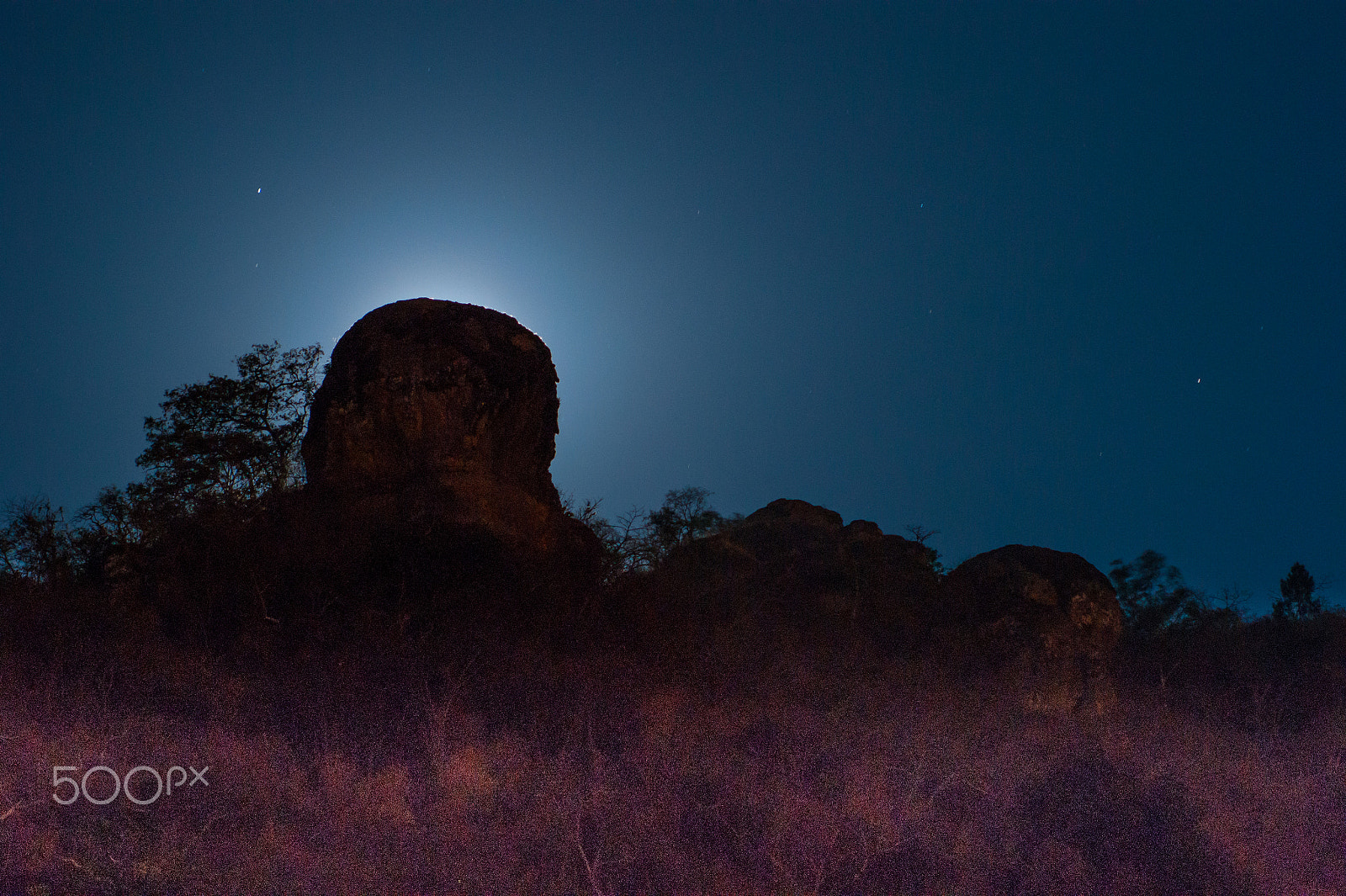 Sony Alpha DSLR-A380 sample photo. Big rock hiding the moon photography