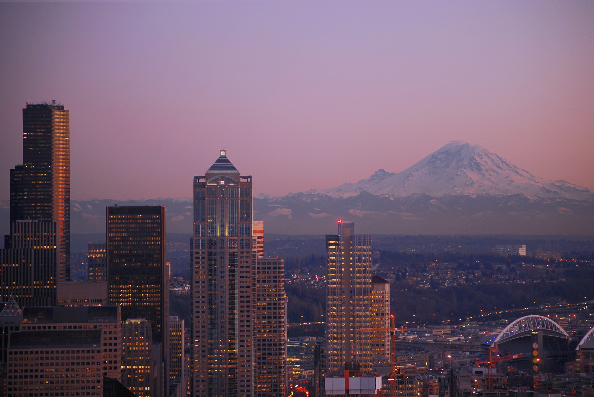 Nikon D40X sample photo. Sunset over city and mountain photography