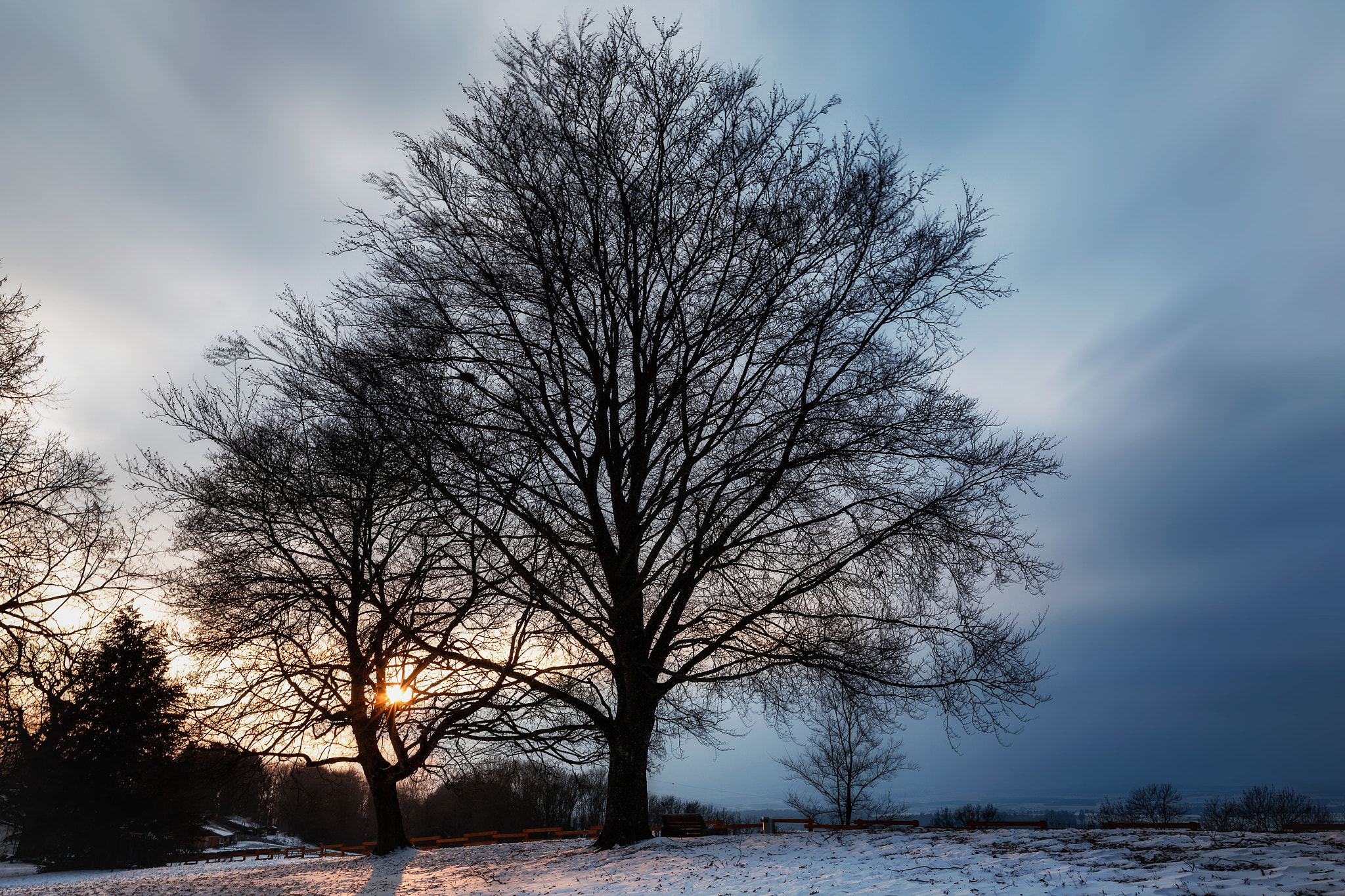 Sigma 24mm F1.4 DG HSM Art sample photo. Sunset in winter photography