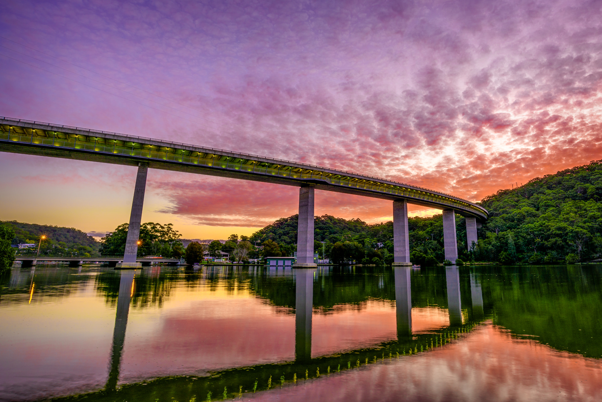 Nikon D810 sample photo. Woronora bridge at sunset photography