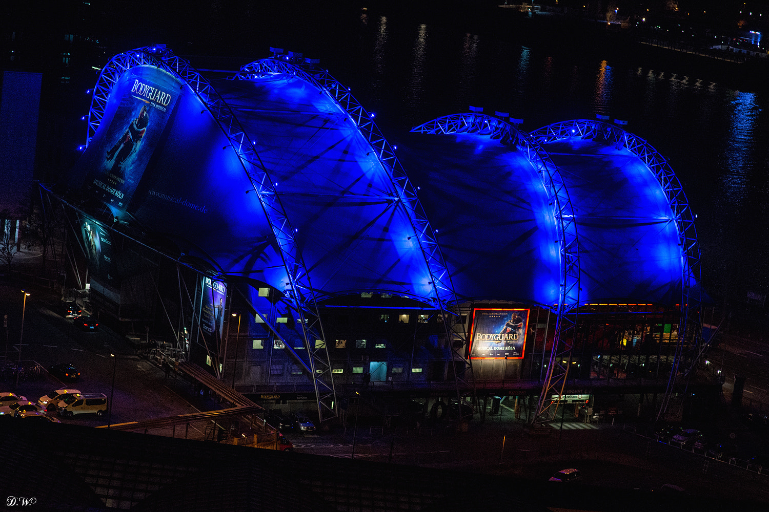 Nikon D610 + Sigma 85mm F1.4 EX DG HSM sample photo. Musical dome cologne by night photography