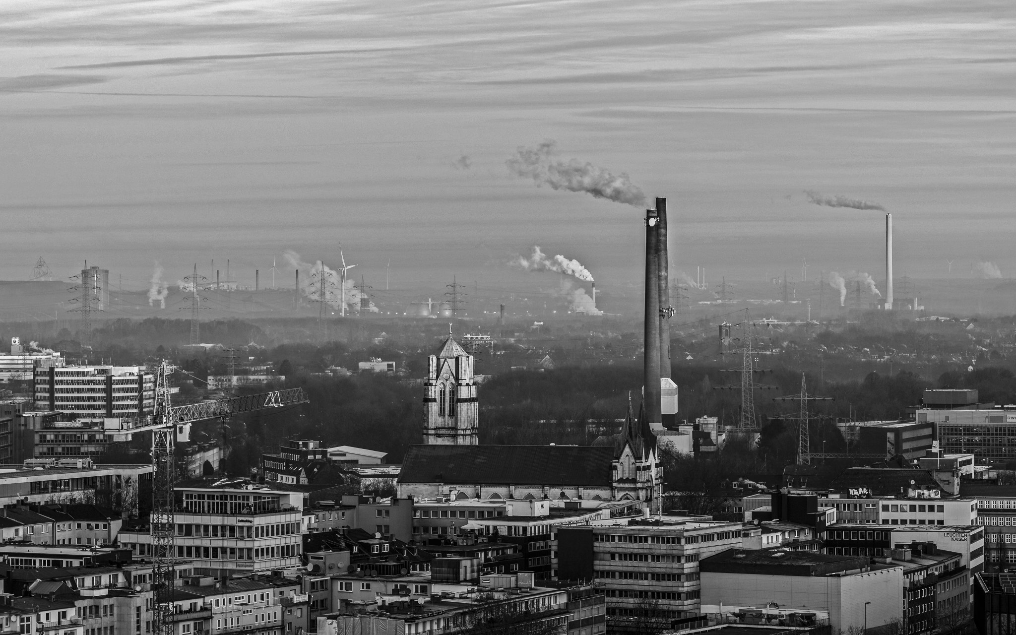 Sony a7 II + Sony FE 70-300mm F4.5-5.6 G OSS sample photo. The smokestacks of "ruhr area" photography