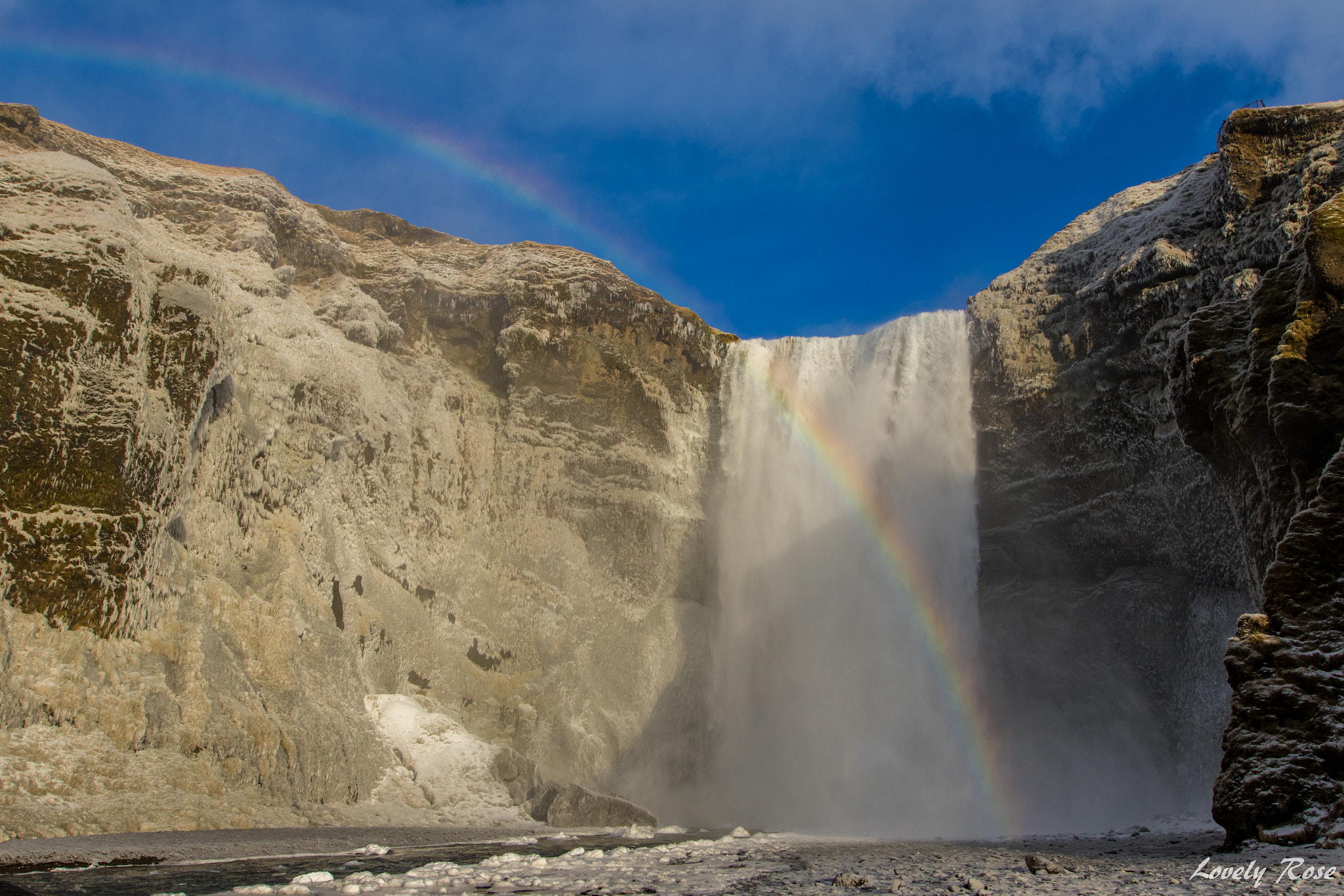 Canon EF 16-35mm F2.8L II USM sample photo. Rainbow over skógafoss photography