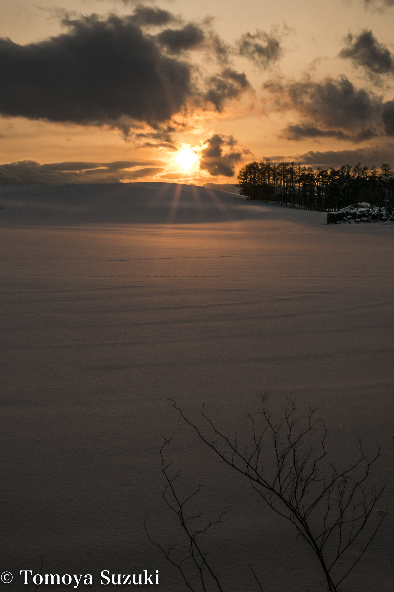 Panasonic Lumix DMC-GX85 (Lumix DMC-GX80 / Lumix DMC-GX7 Mark II) sample photo. The setting sun of the farming place photography