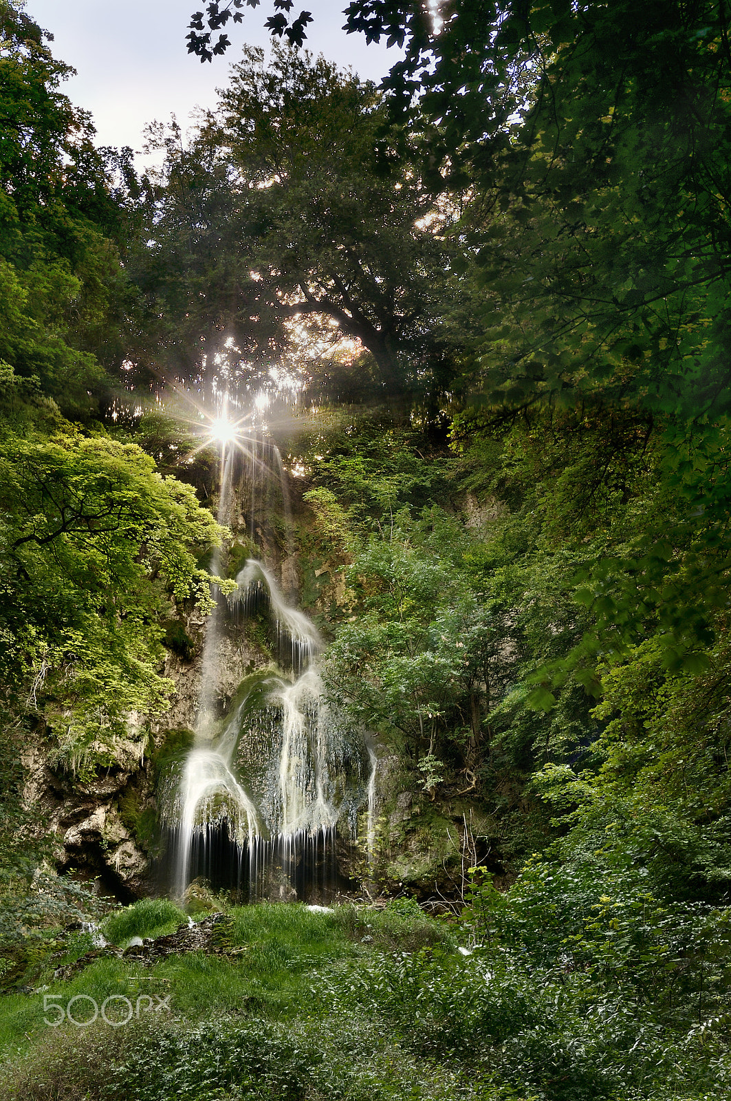 Nikon D300 sample photo. Waterfall in bad urach in summer photography