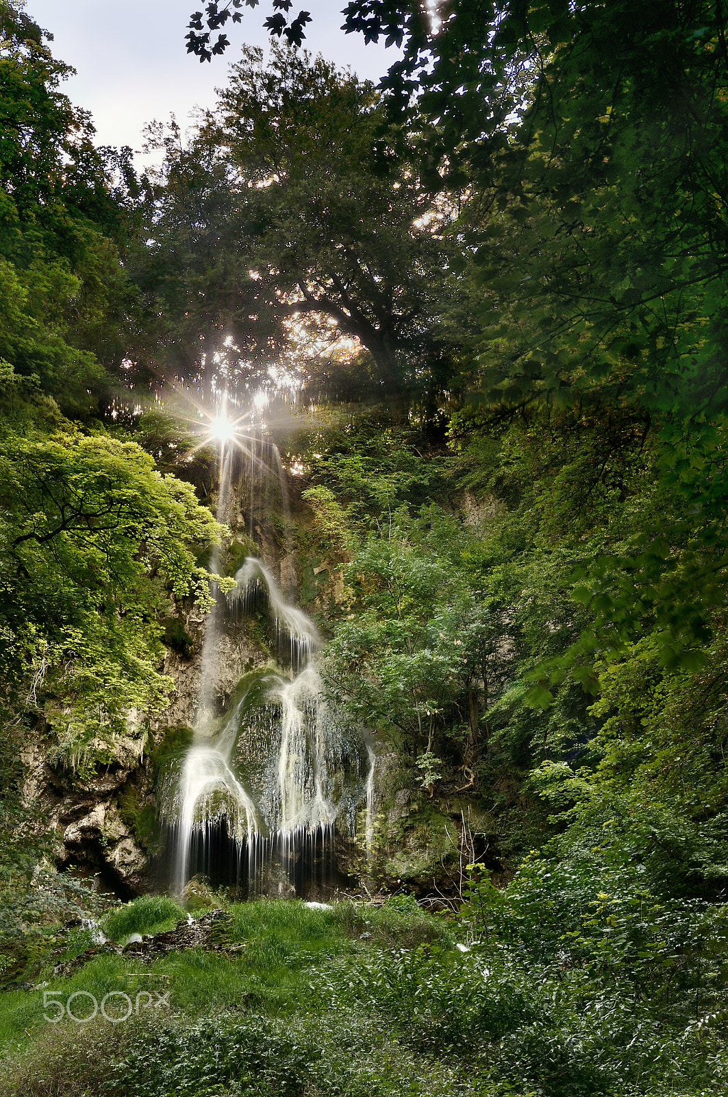 Nikon D300 + Sigma 18-50mm F2.8 EX DC Macro sample photo. Waterfall in bad urach in summer photography