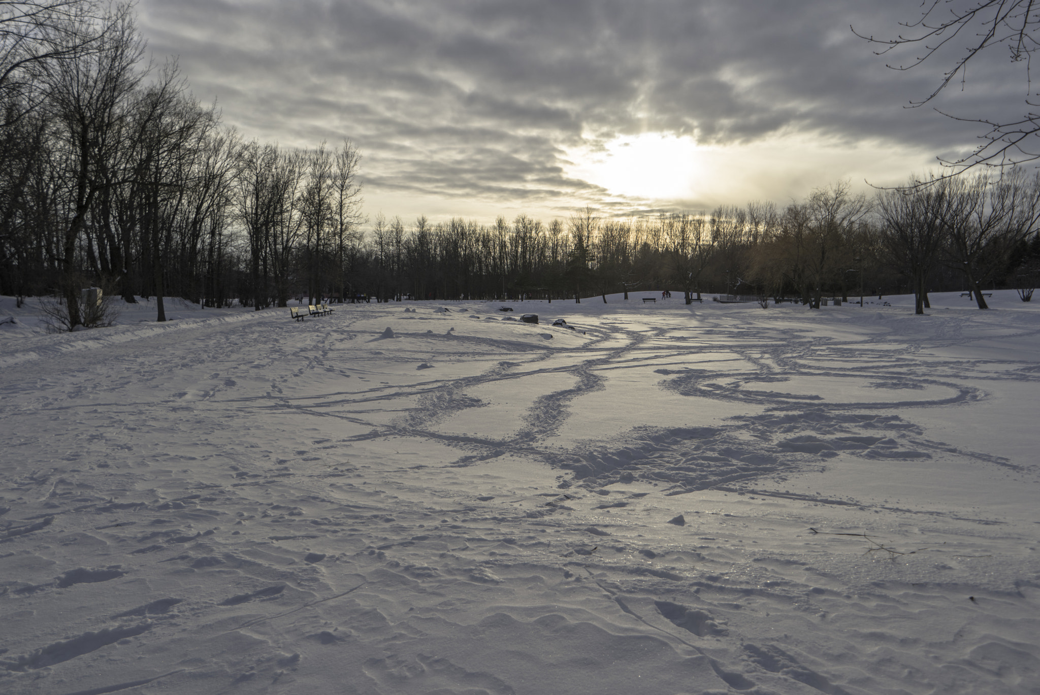 Samsung NX500 sample photo. Lacs enneigés du parc de 3 lacs de longueuil photography