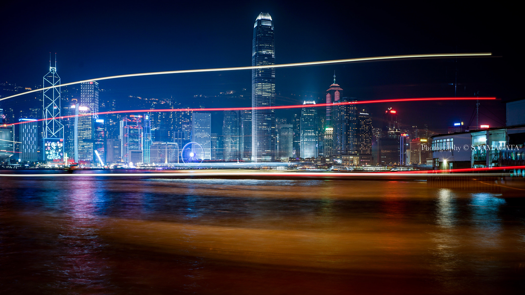 DT 40mm F2.8 SAM sample photo. Light trails harbour photography