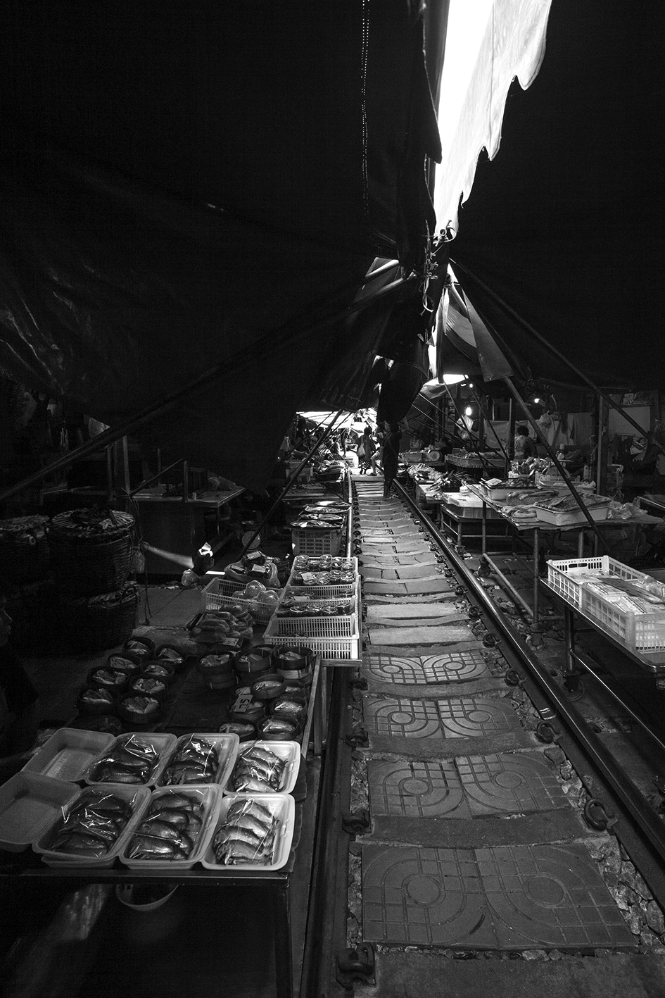 Canon EOS 5D + Canon EF 20-35mm F3.5-4.5 USM sample photo. Maeklong railway market photography