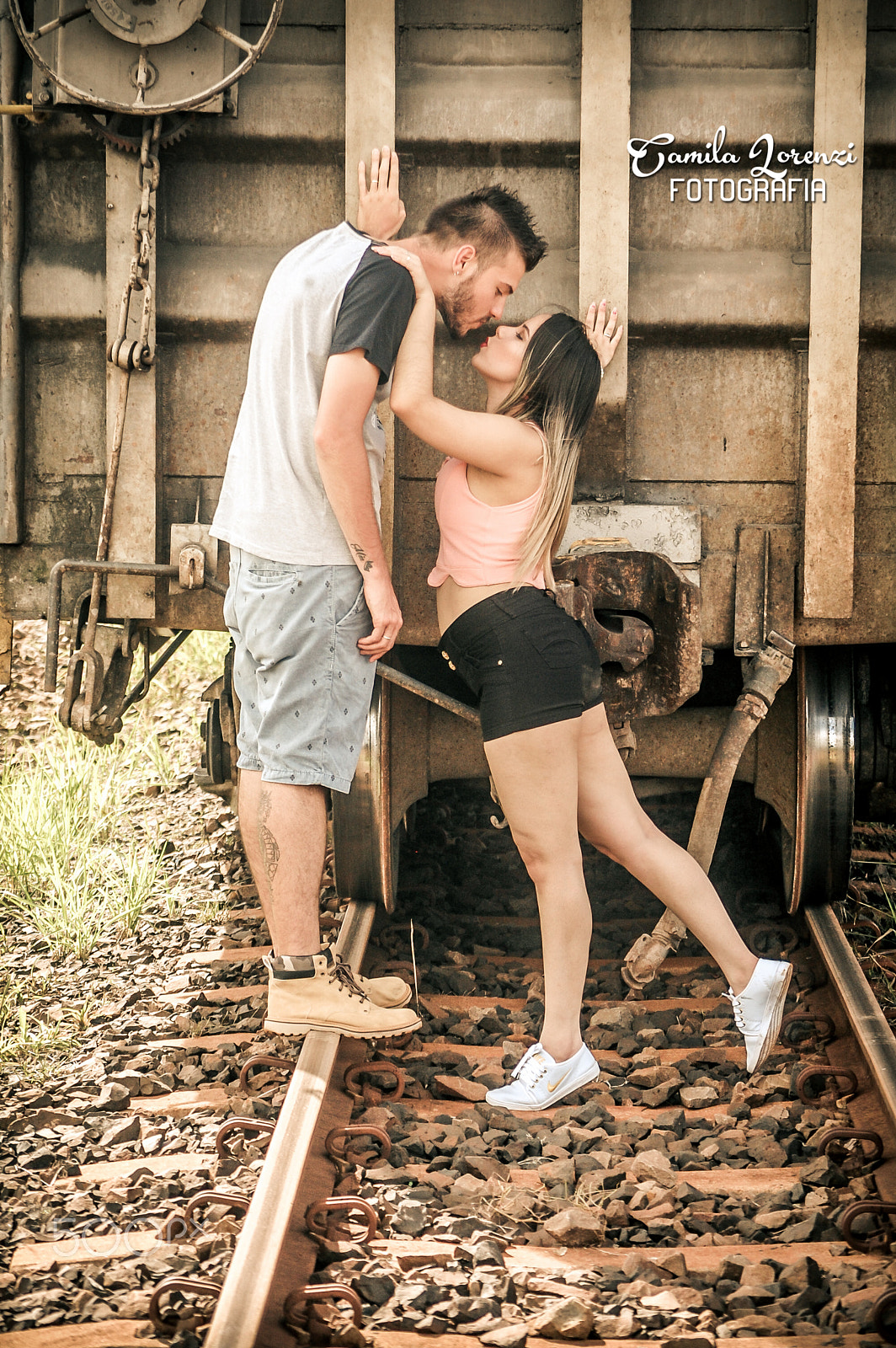 Nikon D40 sample photo. Love on the train track photography