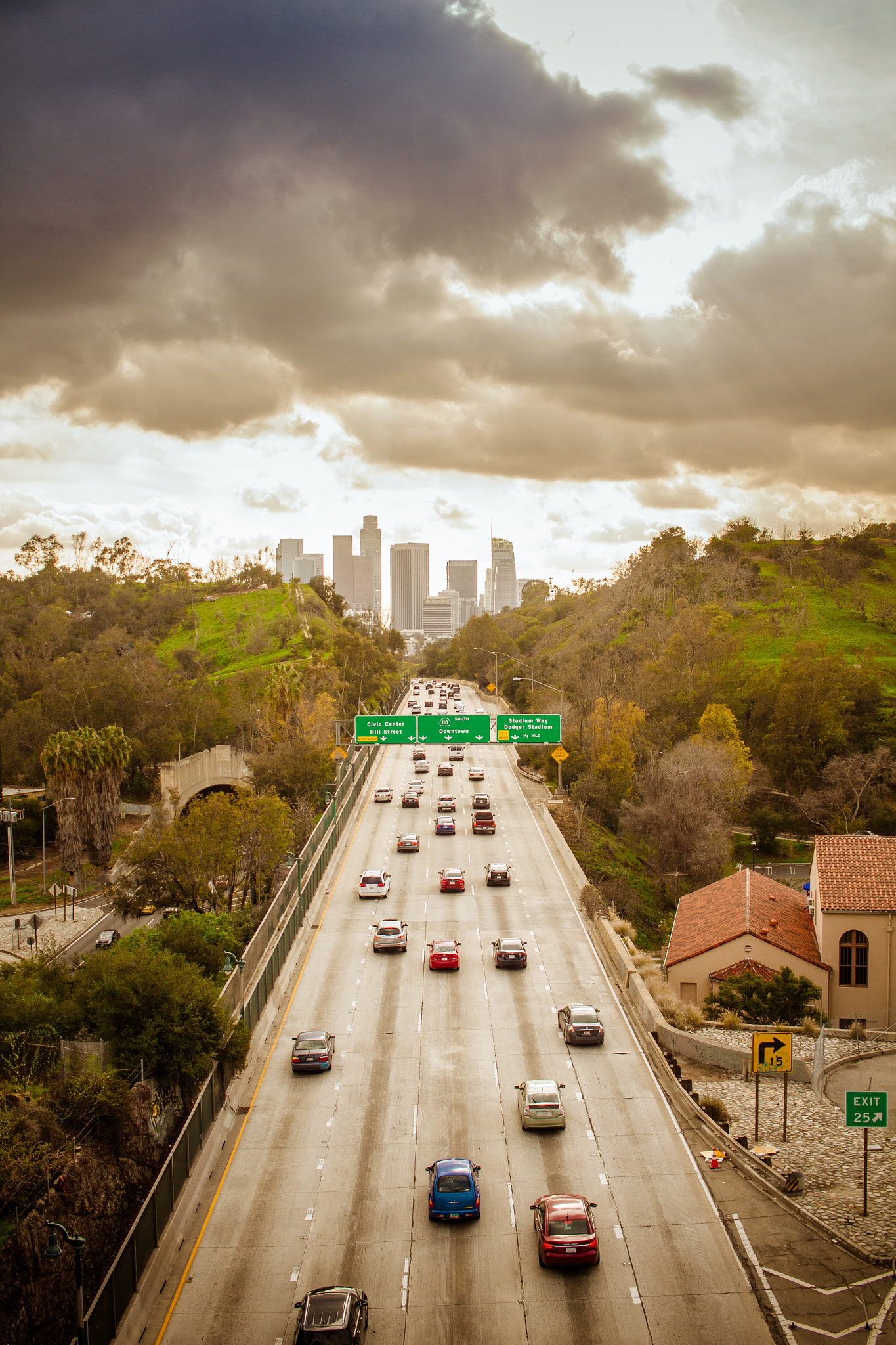 Canon EF-S 24mm F2.8 STM sample photo. Downtown la from park row drive photography