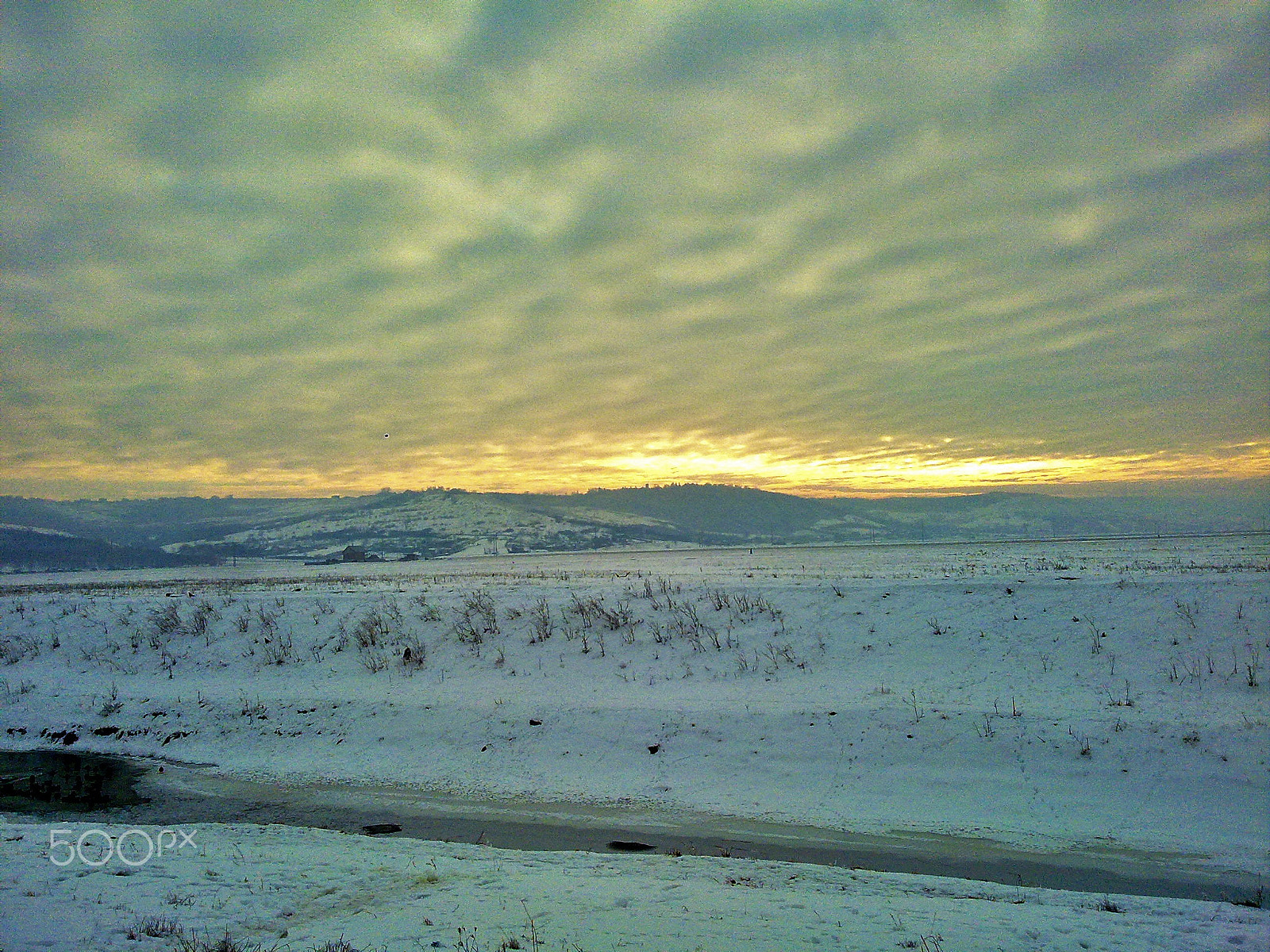 Nokia N97 sample photo. Winter sunset photography