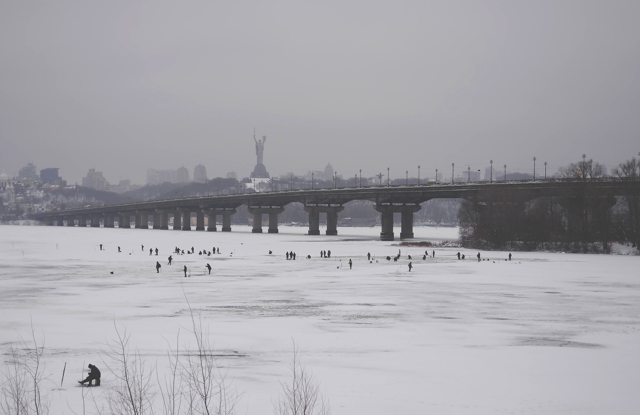 Nikon D610 sample photo. Winter fishing photography
