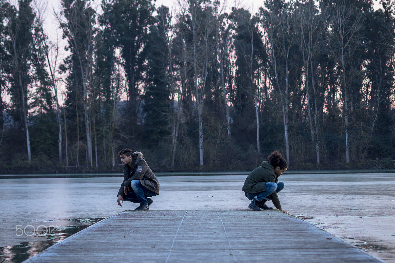 Canon EF-S 55-250mm F4-5.6 IS sample photo. Frozen lake photography